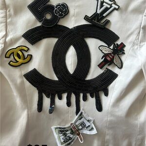 Embroidered Double-C Logo and more Patches DIY fashion Jacket